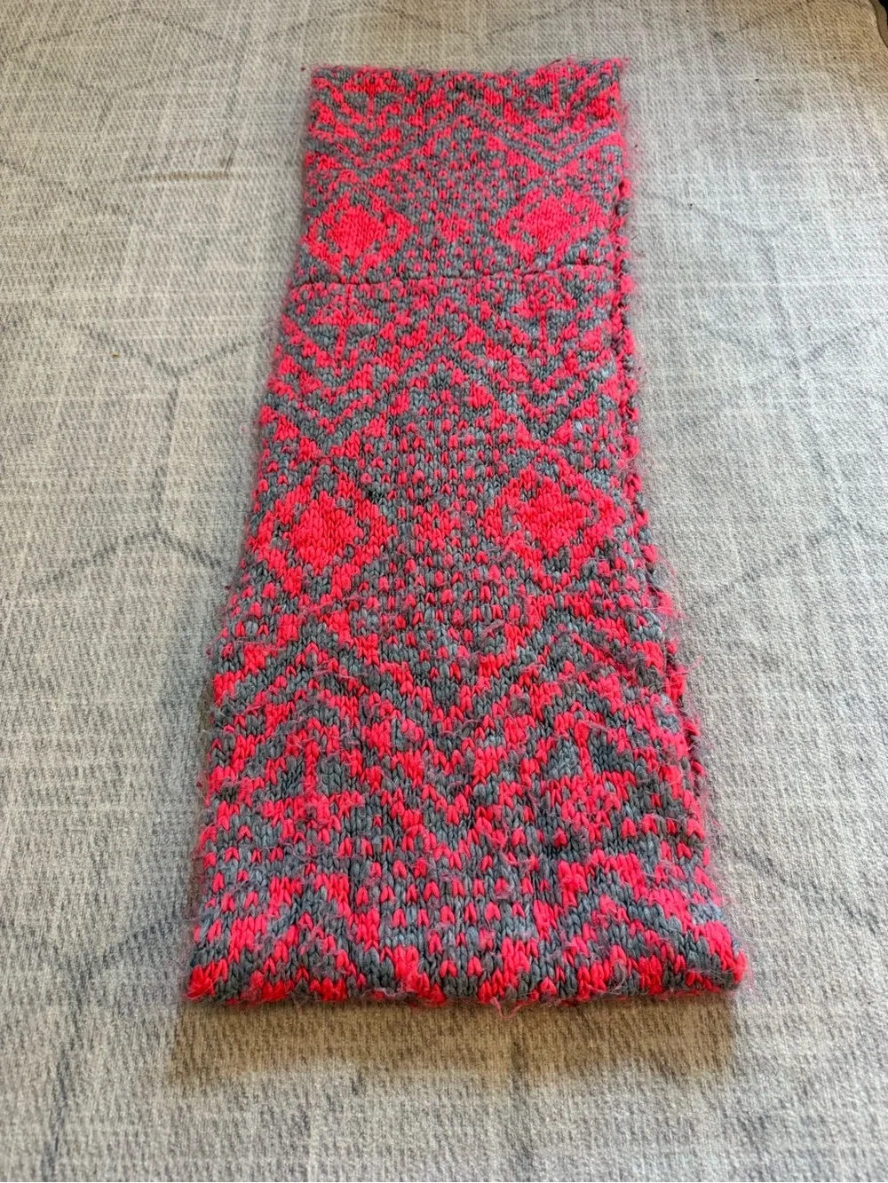 American Eagle Cozy Gray and Pink Knit Infinity Scarf